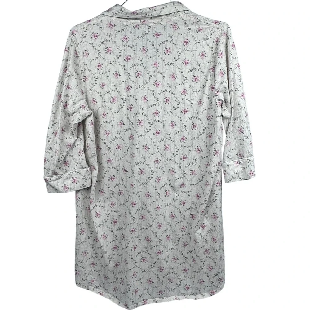 LRL Lauren Ralph Lauren Women's XL Floral Nightshirt Cotton Sleep Dress - Picture 4 of 7